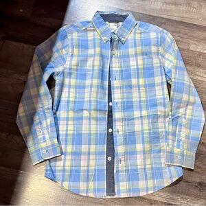 Gymboree Blue and Yellow Plaid Kids Button Down Shirt